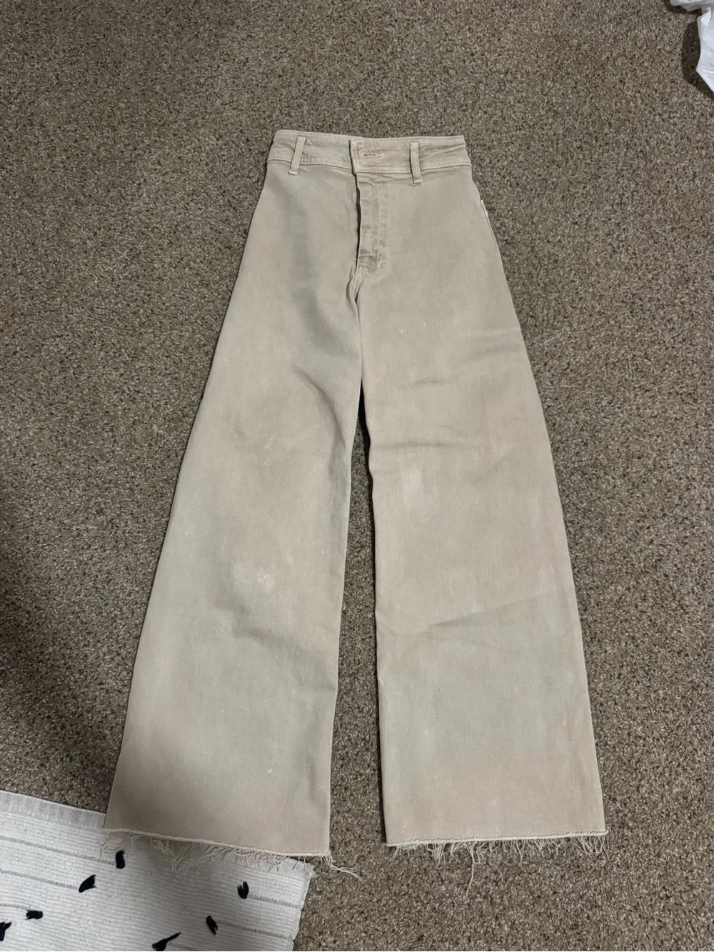Zara wide leg beige jeans